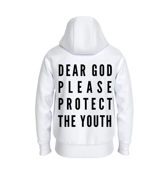 "DEAR GOD" White Hoodie